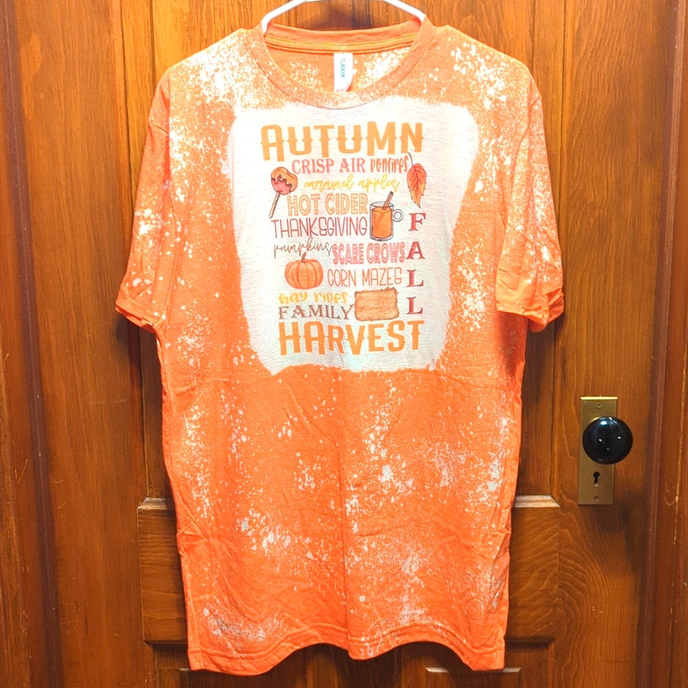 Custom‎ Made Unisex T Shirt SZ L "Autumn Crisp Air....." NWOT